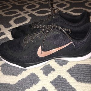 Nike Tennis Shoes with Rose Gold Nike check.